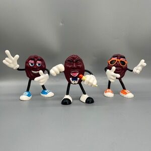 Vintage 1987 California Raisins Calrab Applause Figures‎ 5.5" Bendable Set of 3